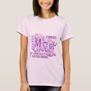 Mum decorative purple proud kids name top