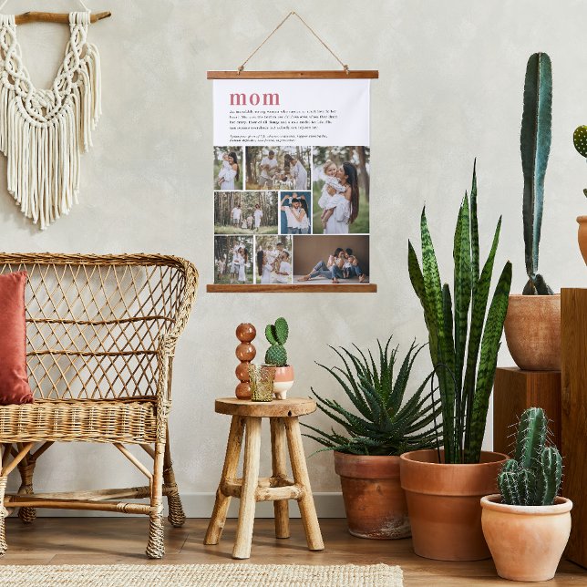 Mum Definition | 8 Photo Personalised Hanging Tapestry (Creator Uploaded)