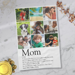 Mum Definition 9 Photo Collage Tea Towel