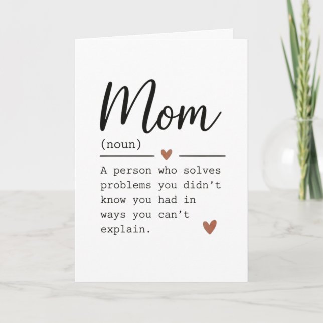 Mum Definition Funny Quote Card (Front)