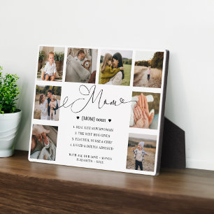 Mum Definition Mother's Day Photo Collage Keepsake Plaque