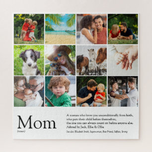 Mum Definition Quote 12 Photo Collage Jigsaw Puzzle