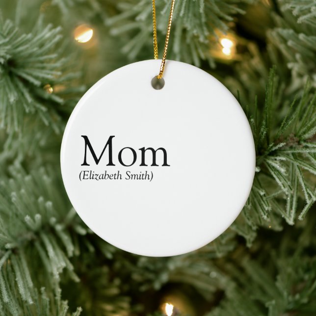 Mum Definition Quote Black and White Ceramic Tree Decoration (Tree)