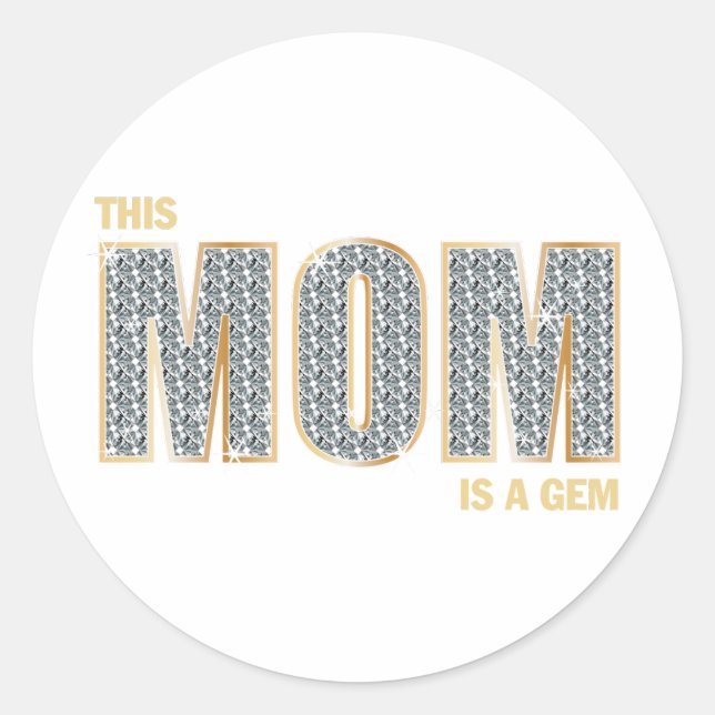 Mum Diamonds Classic Round Sticker (Front)