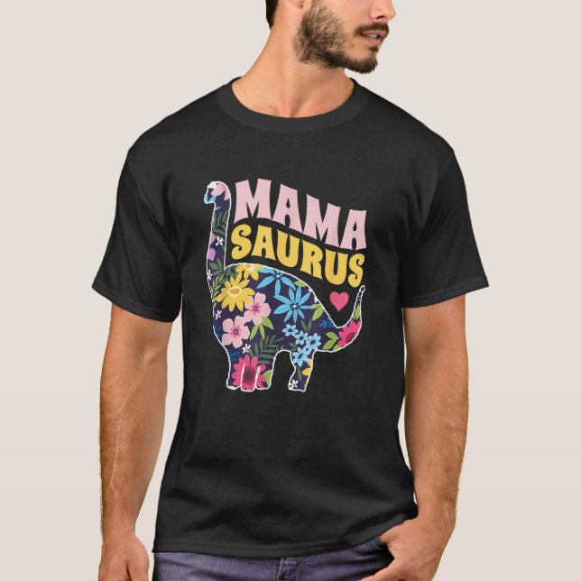 Mum Dinosaur Family Matching T Rex Mother s Day Lo T-Shirt (Front)