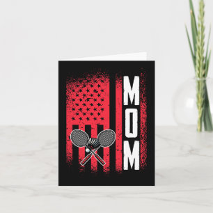 Mum Dminton Player Retro Game Us Flag Merica Shutt Card