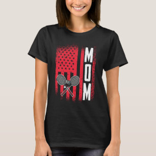 Mum Dminton Player Retro Game Us Flag Merica Shutt T-Shirt