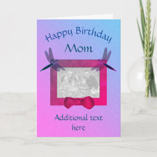 Mum Dragonflies Frame Birthday Photo Card