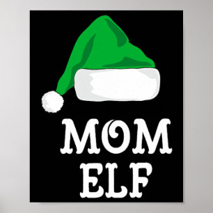 Mum Elf Christmas Matching Family Pj Pajama Xmas Poster
