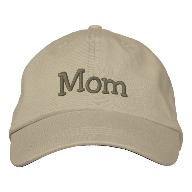 Mum Embroidered Baseball Cap / Hat Khaki (Front)