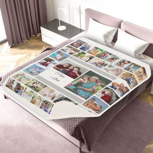 Mum equals Love 34 Photo Collage Sherpa Blanket