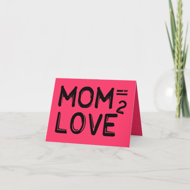 Mum Equals Love Squared Pink Card (Front)