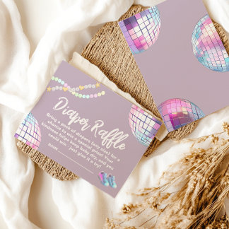 Mum era baby shower diaper raffle enclosure card