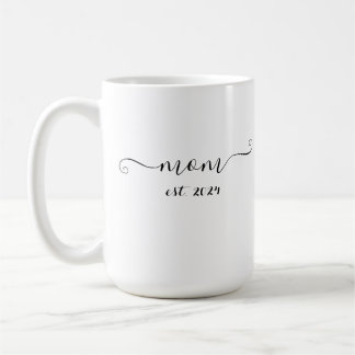 mum est. 2024 Elegant Gift for Future Mum Coffee Mug