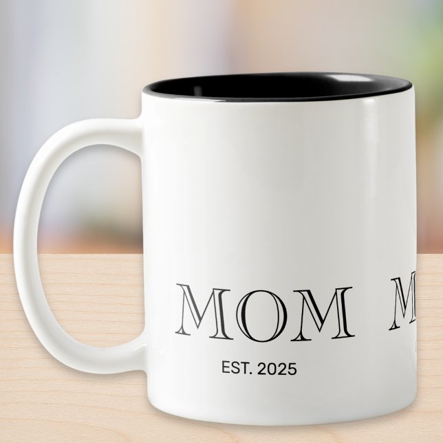 Mum Est New Mum Gift Two-Tone Coffee Mug (Creator Uploaded)