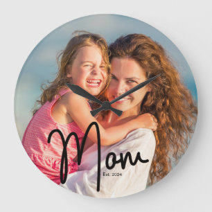 Mum Est. Photo Gift Large Clock
