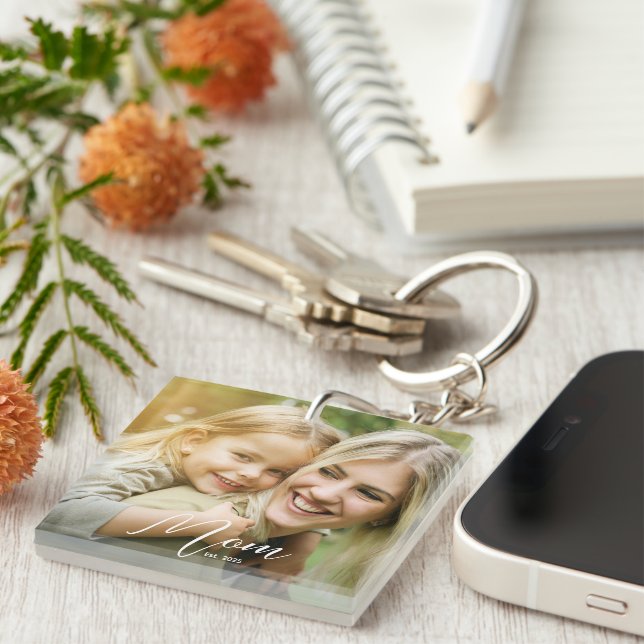 Mum Est. Photo New Mum Gift Keychain (Front Right)