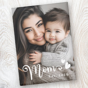 Mum est year hearts overlay photo magnet