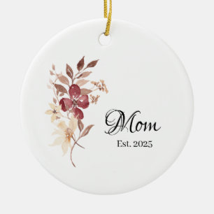 Mum Est. Year – New Mum Milestone Ceramic Tree Decoration