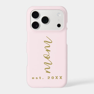 Mum Est. Year Pastel Pink Gold Minimalist Keepsake