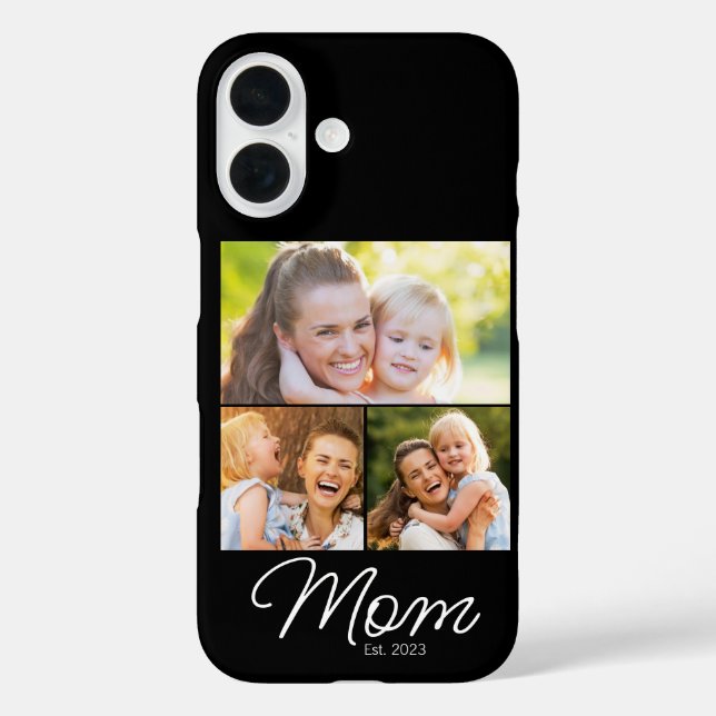 Mum Established 3 Photo Script Black Case-Mate iPhone Case (Back)