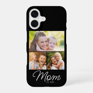 Mum Established 3 Photo Script Black iPhone 16 Case