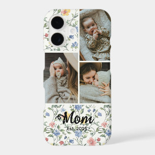 Mum Established 3 Photo Watercolor Floral Script