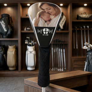 Mum Established Baby Footprints Photo Gift Golf Head Cover
