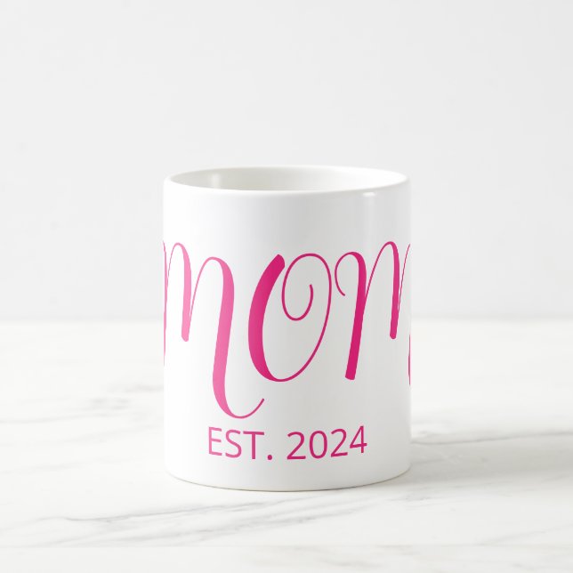 Mum Established Big Script New Mum Gift Coffee Mug (Center)