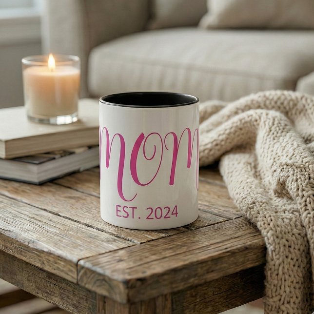 Mum Established Big Script New Mum Gift Two-Tone Coffee Mug (Creator Uploaded)