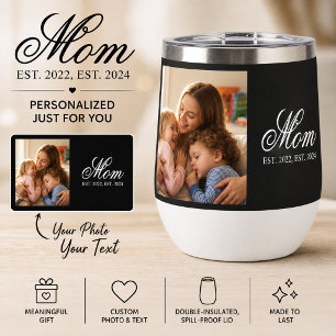 Mum Established Black Elegant Script Photo
