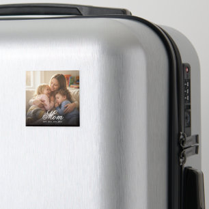 Mum Established Black Elegant Script Photo Magnet