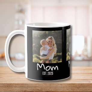 Mum Established Black Photo Coffee Mug
