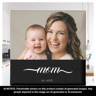 Mum Established Black Photo Custom Year Magnet