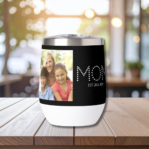 Mum Established Black Photo Thermal Wine