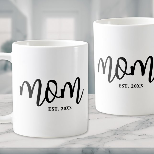 Mum Established Black Script Mother's Coffee Mug (Mom Established Black Script Mother's Coffee Mug)