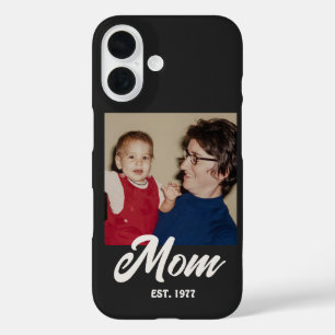 Mum Established Black Script Photo iPhone 16 Case