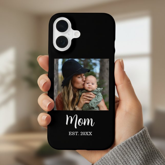 Mum Established Black Script Photo  iPhone 16 Case (Creator Uploaded)
