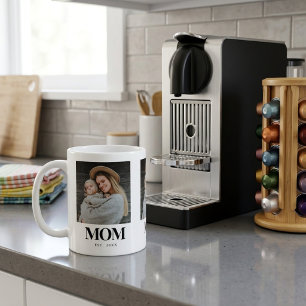 Mum Established Black Typography Photo Gift Coffee Mug