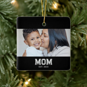 Mum Established Black White Bold Photo Ceramic Ornament