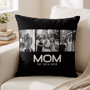 Mum Established Bold Black 3 Photo  Cushion