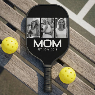 Mum Established Bold Black 3 Photo Pickleball Paddle