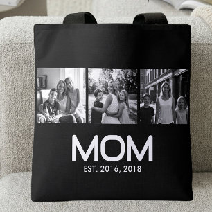 Mum Established Bold Black 3 Photo Tote Bag