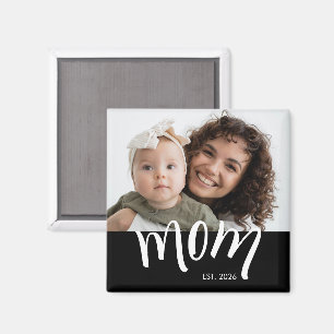 Mum Established Caps White Custom Year New Mama Magnet