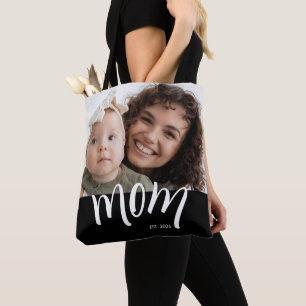 Mum Established Caps White Custom Year New Mama Tote Bag