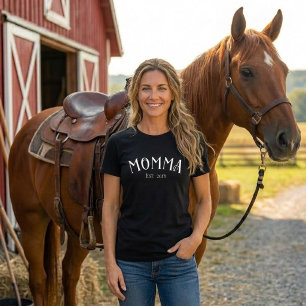 Mum Established Chic Black White New Mum Gift T-Shirt