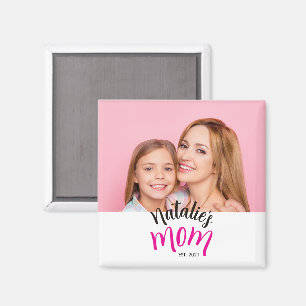 Mum Established Child Name Custom Year New Mama Magnet