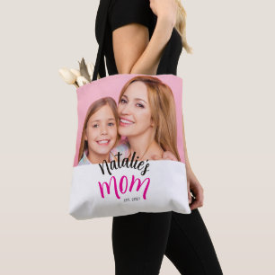 Mum Established Child Name Custom Year New Mama Tote Bag