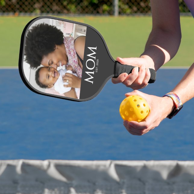Mum Established Classic Caps Black Photo Pickleball Paddle (Insitu)