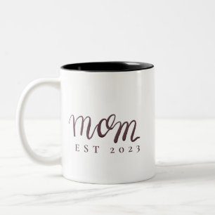 Mum Established Custom Name New Mum Gift Two-Tone Coffee Mug